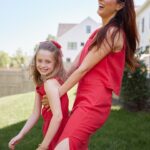 Eva Amurri Martino Instagram - Sometimes all you need for a fresh perspective is a Sunny Day ✔️ A Good Night’s Sleep ✔️ A Little Color ✔️ and a Laugh With Your Bestie ✔️✔️✔️✔️♥️🥹🥰 Grateful that the universe gave me a forever best friend in this sweet girl. 📷: @juliadags Mother daughter, summer style, red, linen, linen separates, kid style, mommy and me, mother daughter matching, Connecticut, Westport CT