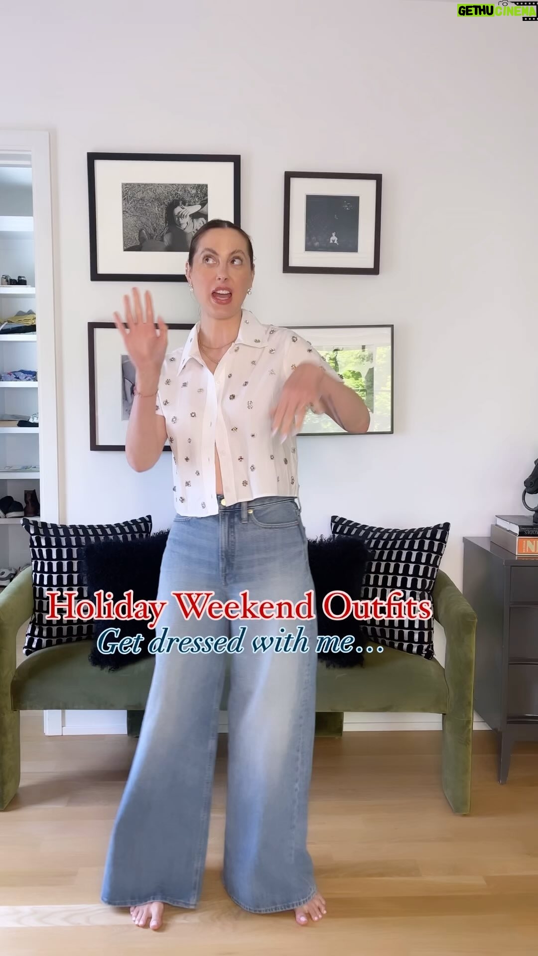 Eva Amurri Martino Instagram - HoLiDaY OuTfItS…the slightly unhinged version. 🤪🥳 Which one do I go with?? 🇺🇸✌🏻 Holiday style, weekend style, ootd, holiday weekend outfits, style on sale, mom life, easy style, red white and blue