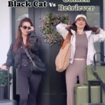 Eva Amurri Martino Instagram - Weigh in: are you the Black Cat or the Golden Retriever travel buddy??? ✈️🧳 All my favorite travel outfits are on HappilyEvaAfter.com today (link in bio) including all the pieces you see here! ❤️ Travel inspo, travel outfits, black cat vibes, golden retriever vibes, travel style, vacation, packing for vacation