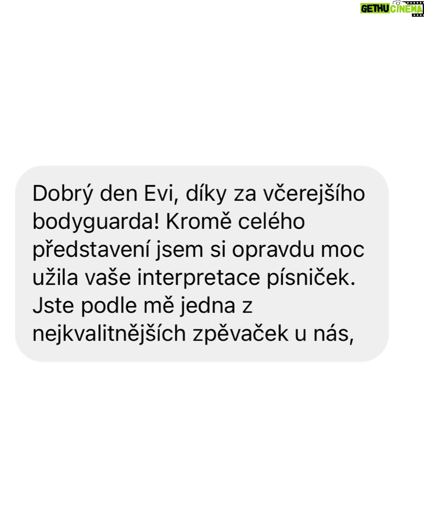 Eva Burešová Instagram - Čím více lásky a pozitivních věcí budeme světu dávat a ukazovat, tím více si je k sobě přitáhneme. A tak i já mám občas radost zasdílet vaše krásné zprávy, které mi posílate po představení. Děkuji vám z celého srdce ❤️🪬 Do konce sezóny ještě zbývá pár představení, přijďte se kouknout a třeba na sebe budeme mít štěstí 🌞