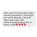 Eva Burešová Instagram - Zdravím vás při nádherné sobotě. Máme za sebou první tři představení muzikálu The Bodyguard a já mám neskutečnou radost z toho jaké zprávy mi od vás chodí. Strašně moc mě těší, že se vám náš muzikál líbí a že mi takové zprávy vůbec posílate. Je to obrovská radost ❤️ Děkujeme a přijďte zas ! Tady máte fotku těsně před představením. Relax, čajík, maska na xichtík, rozezpívání a pak se jde na to!