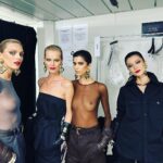 Eva Herzigová Instagram - TOP GUN SAINT LAURENT @anthonyvaccarello backstage with @anja_rubik 💋 @micarganaraz #dujuan