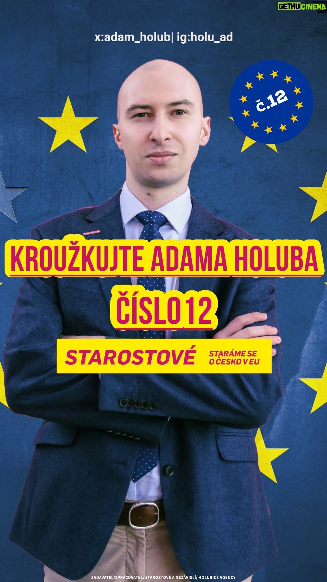 Eva Holubová Instagram - 7. a 8. června 🇪🇺 nás čekají volby do Evropského parlamentu, budu rád, když mi dáte svůj hlas a zakroužkujete mě na kandidátce @stan.cz 🏕️. Najdete mě tam pod číslem 1️⃣2️⃣. #krouzkujteholuba Váš Adam Holub ⭕️🐦