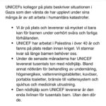 Eva Röse Instagram – Ok. Allt är för mycket. Du behöver inte se alla bilder,men du behöver bry dig. Varje lite krona räknas för de som har möjligheter att hjälpa. Vi vet att katastrofer och krig pågår överallt men denna insamling just nu är öronmärkt till Gaza. Jag har en länk uppe under min biografi här på kontot. Den tar er direkt till en möjlighet att bidra. Dygnet runt,varje minut ,varje ögonblick – finns det människor som behöver vår hjälp för att kunna hjälpa på plats. Varenda liten krona räknas. Det tar dig en minut. Visst kan vi, för vad ska vi annars göra? Inget?  Heja alla som kämpar.💙 @unicefsverige #gaza #humanrights #ceasefirenow