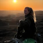 Eva Röse Instagram – Sunset over Altai mountains in the Gobi desert. Honoring All Womens rights day in the most empowering way, with amazing women from all around the world on this epic expedition across the desert. Spinning a web of sisters all over the planet. And the sun will rise tomorrow,as will we. 👊🏻🕸️❄️❄️🐫 @herplanetearth