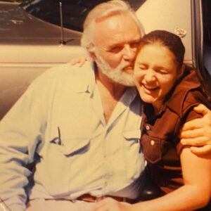 Eve Mauro Instagram - Cleaning out my closet and discovered this old gem.  A photo of Sir @anthonyhopkins and I in Florida back in the 90’s. Thank you for allowing me the opportunity to learn from you.  I hope to learn many things from you in not only our profession but also in terms of being successful in life. 
🖤🖤🖤 #TheGoat  #NotDeadYet