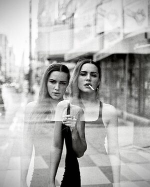 Eve Mauro Instagram - I’m like water.
Powerful enough to drown you
Soft enough to cleanse you
Deep enough to save you
Shot by @estevanoriol  on real black and white 35mm film and an actual double exposure no photoshop #ThatsWhatsUp #NotDeadYet