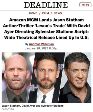 Eve Mauro Instagram - Teamed up with the heavy hitters for this project. Ready to create something truly special. 💀🕷️
Sylvester Stallone @officialslystallone writing the script
David Ayer’s @davidayermovies directing in London with Jason Statham @jasonstatham , David Harbour @dkharbour , Michael Peña @mvegapena , Jason Flemyng @jaseflem123 ,  Arianna Rivas @arianna.rivas , Noemi Gonzalez @iamnoemigonzalez , Emmett Scanlan @scandalous_13 , Maximilian Osinski @maxrosinski , Kristina Poli @kristinapoli , Andrej Kaminsky @andrej.kaminski , @conejo.rapper , Isla Gie, @chidiajufo @cokeyfalkow @waynegordon888 @priyasashaa @maxcroes @daniel.lundh @rickychamp2 , @jadecoatsworth @piotr_witkowski_  @piotr_witkowski_  and many many more… 
#WereMakingMovies 
#LevonsTrade 
#NotDeadYet