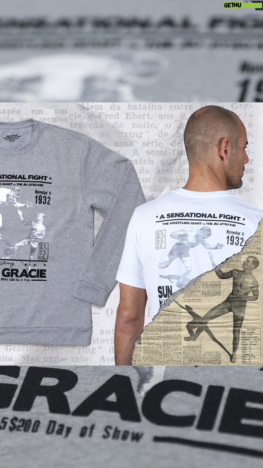 Eve Torres Instagram - November 6, 1932, Helio Gracie vs Fred Ebert. “After an hour and forty minutes of combat in which Helio had a clear advantage, the police ordered the fight to be suspended.” -O Globo. The full Helio Gracie Fight Night Collection is available now for men, women, and kids, link in bio!