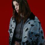 Ever Anderson Instagram - “First seen on the Miu Miu runway for the Spring/ Summer 2022 season in gold, these flower embroideries are now re-imagined in black.” 💙🖤♥️ Featuring @EverAnderson. Photographed by @Jet.Swan. Creative direction @EdwardQuarmby. Styled by @LottaVolkova. Booking @chrissbrenner #miumiuupcycled #everanderson #ad