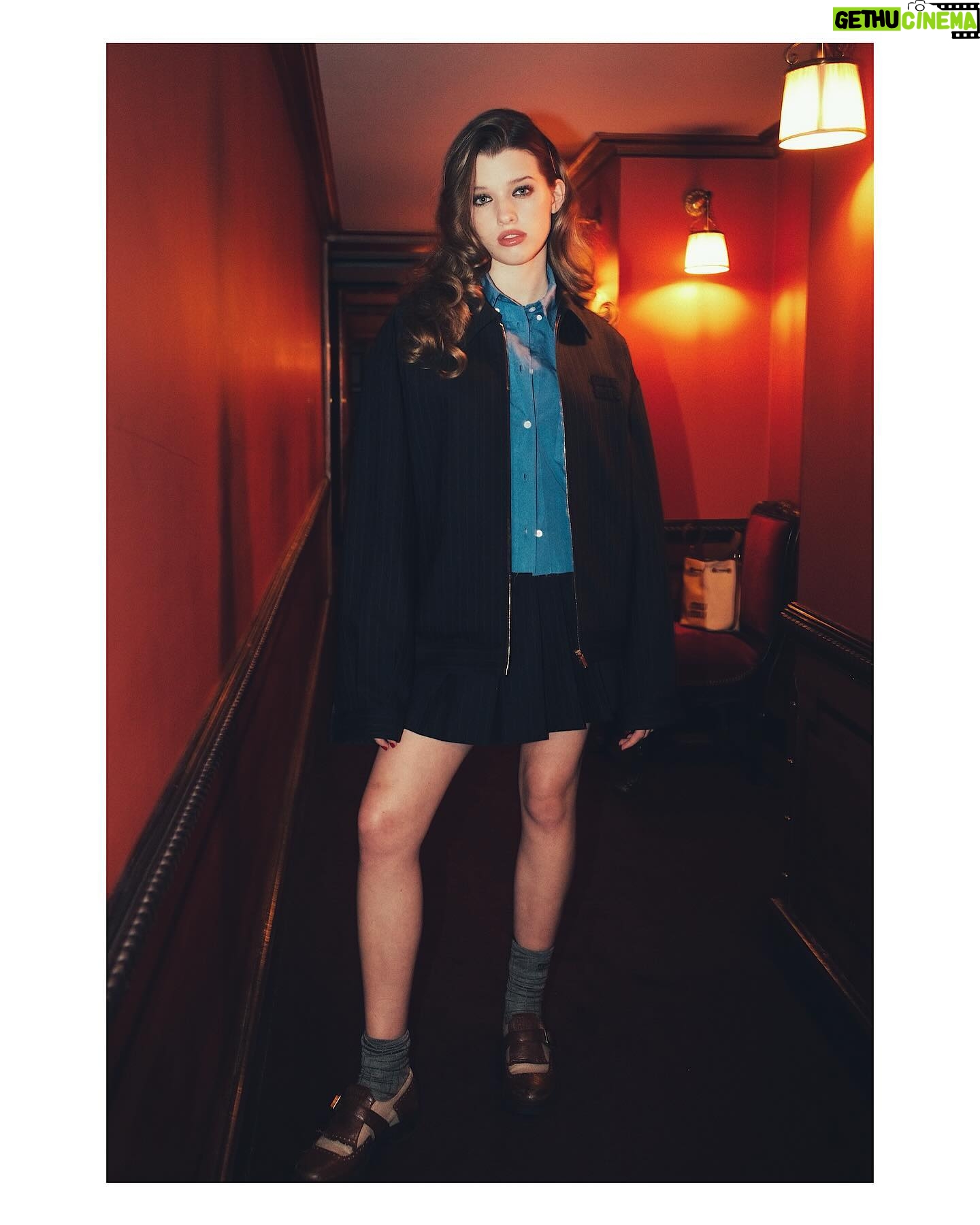 Ever Anderson Instagram - Miu Miu Paris Fashion Week March 5, 2024 @miumiu @chrissbrenner @pircillapae @jillianhalouska @nailsbyemikudo #miumiufw24 #miucciaprada #chrisbrennerphoto