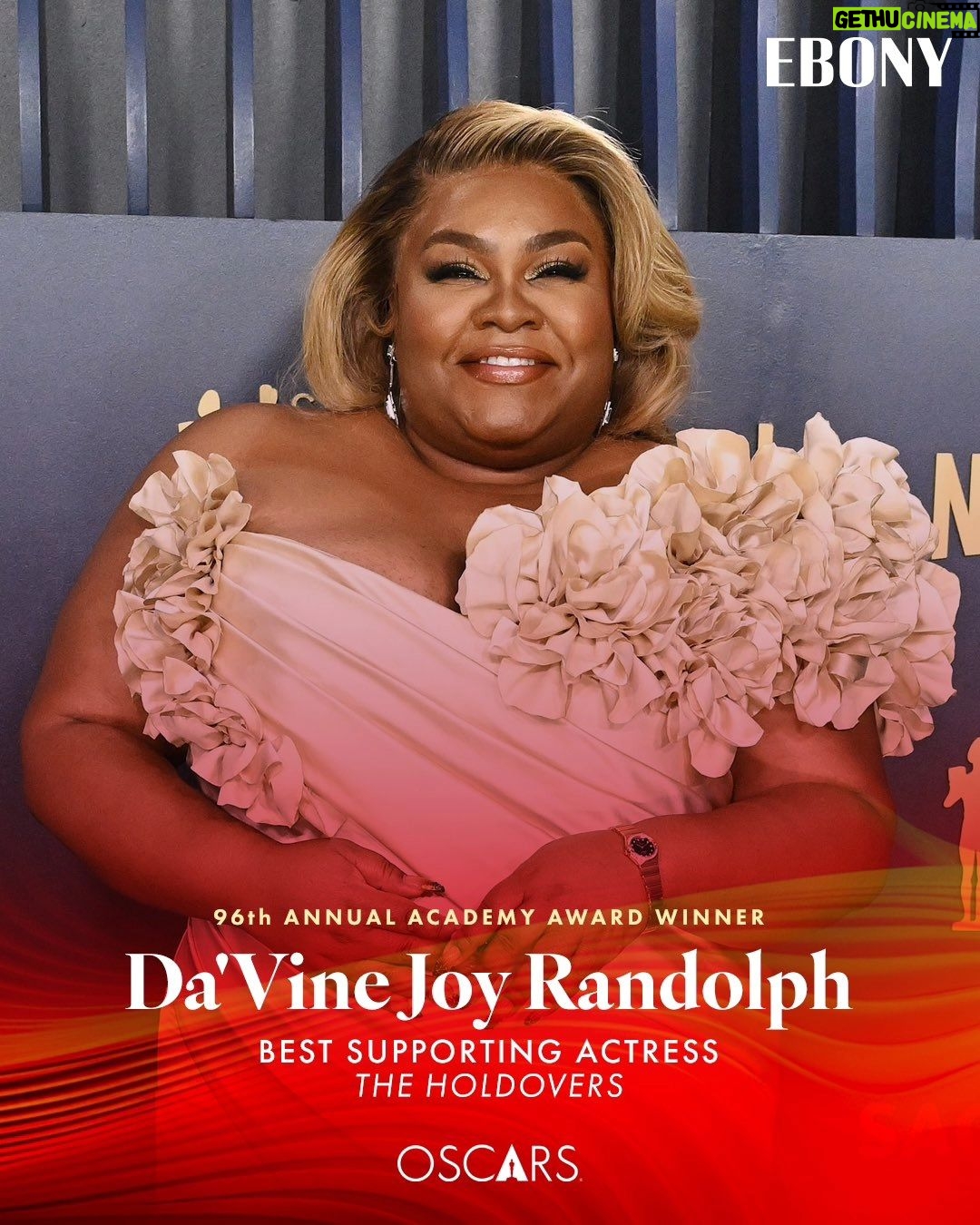 Fabienne Colas Instagram - “For so long I’ve wanted to be different, and now I’m thankful to be myself” - Da'Vine Joy Randolph Congrats Da'Vine Joy Randolph who wins the #Oscars for best Supporting Actress for "Holdovers". How amazing! #Oscars