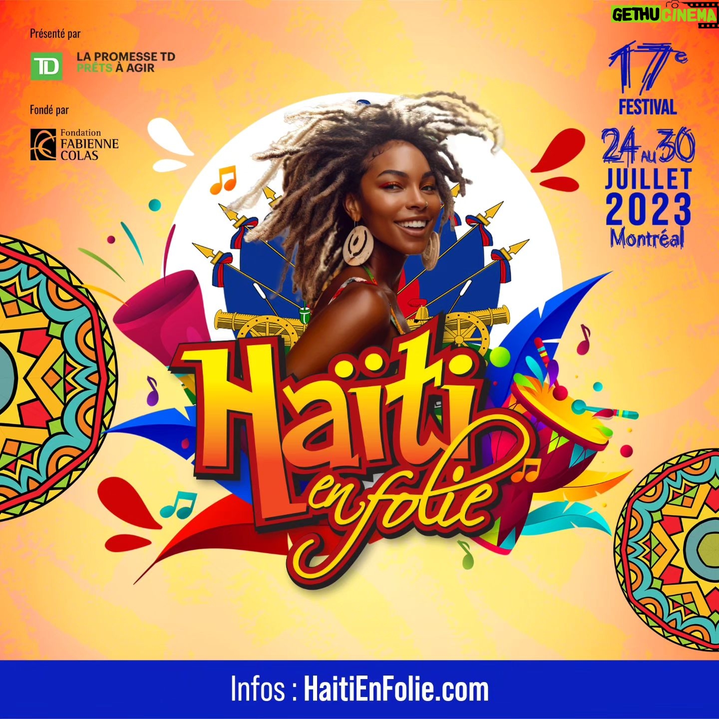 Fabienne Colas - 2.8K Likes - #Exciting, folks!!! Le 17e @festivalhaitienfolie - présenté par @td_canada - est en cours jusqu'au 30 juillet 2023 à #Montréal! Venez stimuler "tous vos sens" et partir à la découverte d'une autre culture, en plein coeur de Montréal... Quelques incontournables:
- MERCREDI 26 & JEUDI 27 JUILLET
5@7 Haiti en Folie avec Djs, Wesli etc - dès 17h - Entrée libre:
Jardins Gamelin à Montréal (Coin Sainte-Catherine et St-Hubert).
- VENDREDI 28 JUILLET - 18h - Théâtre Outremont
Film FREDA, de Gessica Geneus | Billets: www.HaitiEnFolie.com
- SAMEDI 29 JUILLET
. 16h: Défilé Rara - Départ Parc des Compagnon (coin Mont-Royal/Cartier) - Entrée libre
. Midi à 23h: Plusieurs artistes BIC & Admiral T. Y compris: Ateliers, foire culinaire présentée par la SAQ, Foire du livre, artisanat...
- DIMANCHE 30 JUILLET
11AM à 23h: Plusieurs artistes Emeline Michel (en clôture). Y compris: Ateliers, foire culinaire présentée par la SAQ, Foire du livre, artisanat...
Programmation complète: www.HaitiEnFolie.com #HEF23
Un évènement créé par la Fondation Fabienne Colas Foundation
#HaitiEnFolie #HaitianCuisine #haitianartist #HaitianMusic #HaitianFood #CultureHaitienne #caribbeanmusic #caribbeanfood #festival #ete #festivalete #montrealevents #eventsmtl #summerfestival #bayo #noula #hmi #konpa #compa