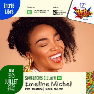 Fabienne Colas Instagram - Hey folks, I'm on @threadsapp! Join me on the next @festivalhaitienfolie in Montreal, July 24 to 30, 2023 with @emelinemichelmusic, @admiralt971, @bictizondife1 et plusieurs autres

Mon coup de coeur:
Film #FREDA de @gessicageneus
Vendredi 28 juillet, 6PM, Theatre Outremont. Tickets: www.HaitiEnFolie.com 

Un evenement de la Fondation Fabienne Colas, présenté par @td_canada

#solidarite #celebration #Ayiti #Haiti #Quebec #Mtl #bayo #noula #ayiticherie
#atislakay #mtlevents #HaitianCuisine
#haitianfood #haitianartist #mtlevents #eventsmtl #HaitiEnFolie