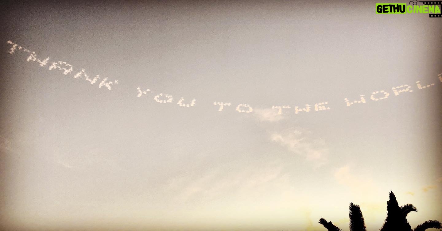 Fairuza Balk Instagram - Saw this in the sky one day. “Thank you to the World”. Indeed. Much love to you all on this day of giving Thanks