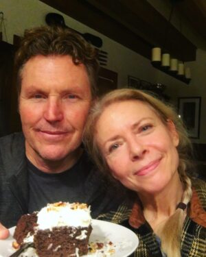 Faith Ford Instagram - Happy Birthday to my forever one & only! Tonight’s cake was dark chocolate with fresh whipped cream cheese & coconut frosting! Yum!@campionmurphy ♥️🎂