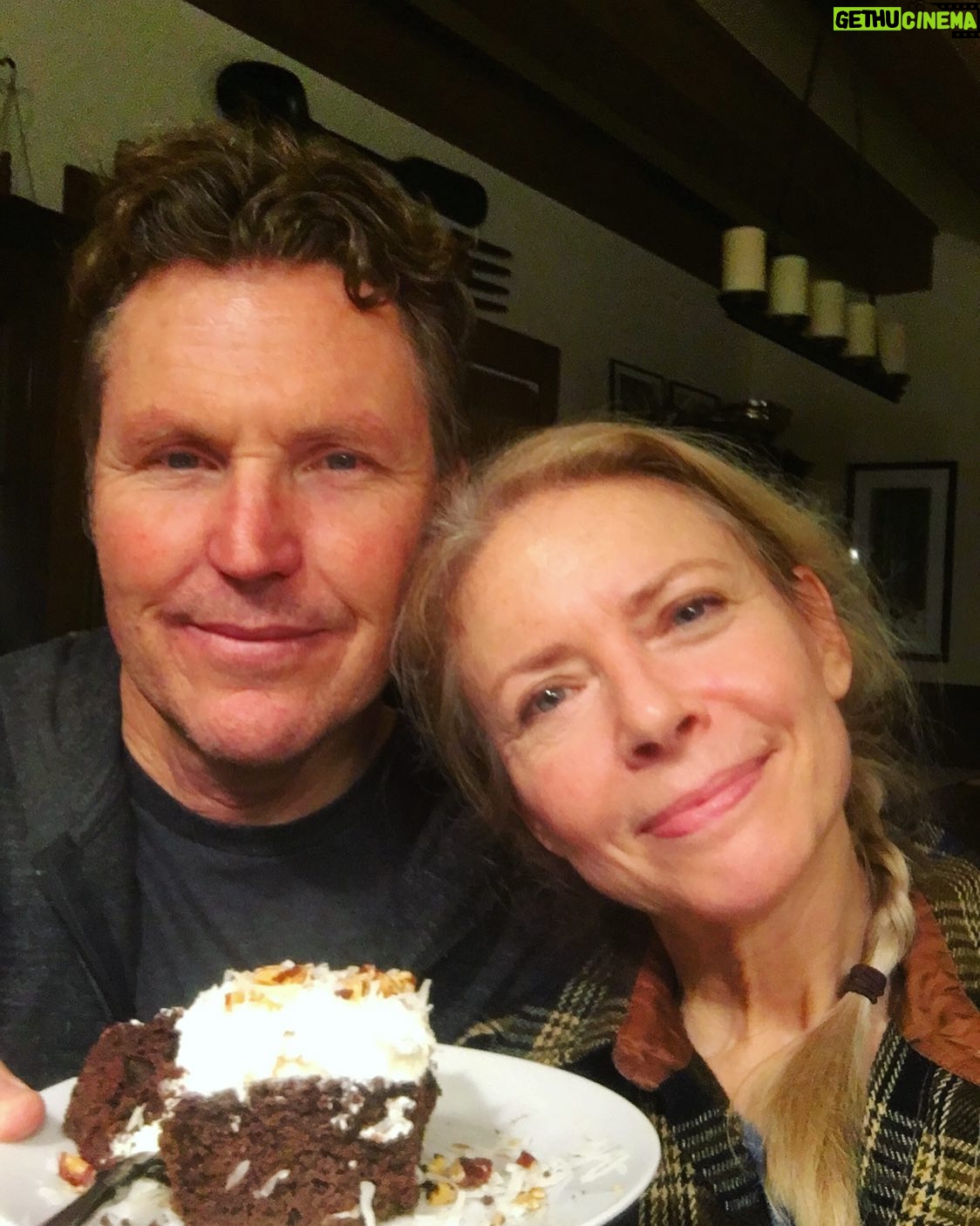 Faith Ford - 2.8K Likes - Happy Birthday to my forever one & only! Tonight’s cake was dark chocolate with fresh whipped cream cheese & coconut frosting! Yum!@campionmurphy ♥️🎂