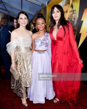 Faithe Herman Instagram - Shazam Fury of the Gods Premiere ⚡️3/14/23 💜 

Styled by: @icontips 
Dress: @rccaylanatelierofficial @rccaylanatelier 

MUA: @reneeloizmakeup 
Hair: @artaviaharris_

PR: @katzpublicrelations 
Photo creds: Getty