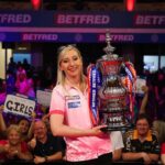 Fallon Sherrock Instagram - So happy and proud to be the first name on this incredible trophy. To play here and win here is the best feeling. Thank you @officialpdc for believing in us ladies and giving us the opportunity to play. Thank you for all the support today.