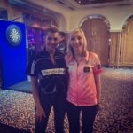 Fallon Sherrock Instagram – A pleasure to be here this evening with @sarah.harrison.official 🎯🎯 @modusdarts180