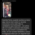 Fanny Rodrigues Instagram - A Odete, hoje não imagina o bem que me fez. O abraço dela carregou-me o coração. A alma e deu-me esperança. A Odete chegou hoje ao aeroporto de Lisboa às 8:30 (veio de Paris), alugou um carro e veio até Ansião, para me conhecer pessoalmente. Já o tinha tentado fazer antes, mas não conseguiu. (Eu acho é que Deus realmente sabe o que faz). Esteve comigo, abraçou-me e disse que me ama como se eu fosse filha dela. Entre outras palavras de conforto. Secou-me as lágrimas. Foi amparo, no meio da minha fragilidade. Esteve ali comigo. E foi embora porque tinha de voltar ao aeroporto, para regressar a Paris. Tudo no mesmo dia!!! Não existem palavras para descrever a Odete. O “esforço” que fez para me dar amor e colo. Nunca, mas nunca me esquecerei. O Amor. É isto! O amor, está refletido na Odete. E hoje, conseguiu fazer com que ele se refletisse em mim. A todas as “Odetes”, do País e do Mundo que espalham amor, o meu muito obrigada 🙏🏼🤍