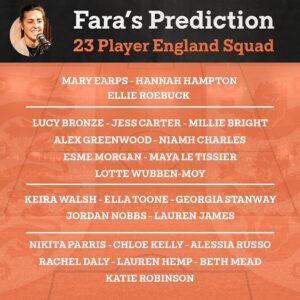 Fara Williams Instagram - Tough 1 this year but heres my predicted @lionesses squad for the upcoming @fifawomensworldcup 
Thoughts??