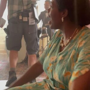 Fatima Robinson Instagram - Some Sisterly Love this morning from me and my sister @nefabulous playing Slide on set with each other 💜 To the wonderful. @fantasia singing Sista 💜 To me and Tia on the first day of set….. @iamtiarivera your laughter on each video brings me so much Joy 💜