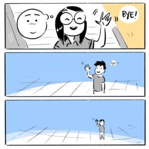 Fawn Veerasunthorn Instagram - I’ve been living half the globe apart from my parents and siblings since I was 19. It never gets easier saying goodbye to them even on my latest visit this year. I only got better at hiding my true emotions at the crucial airport moment. .
.
.
#comics #digitalart #farewell #airport #homeiswheretheheartis #homesick #instacomics