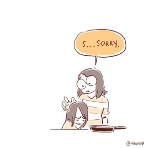 Fawn Veerasunthorn Instagram - I dug a pretty deep hole, then I had to go look up how eggs work lol. When did people realize that they are eating the cute animals they read about in picture book? What did your parents tell you? 😮 Wishing everyone a happy and safe new year!
.
.
.
#comics #motherhood #eggsofinstagram #fisharefriendsnotfood #wfh #happynewyear
