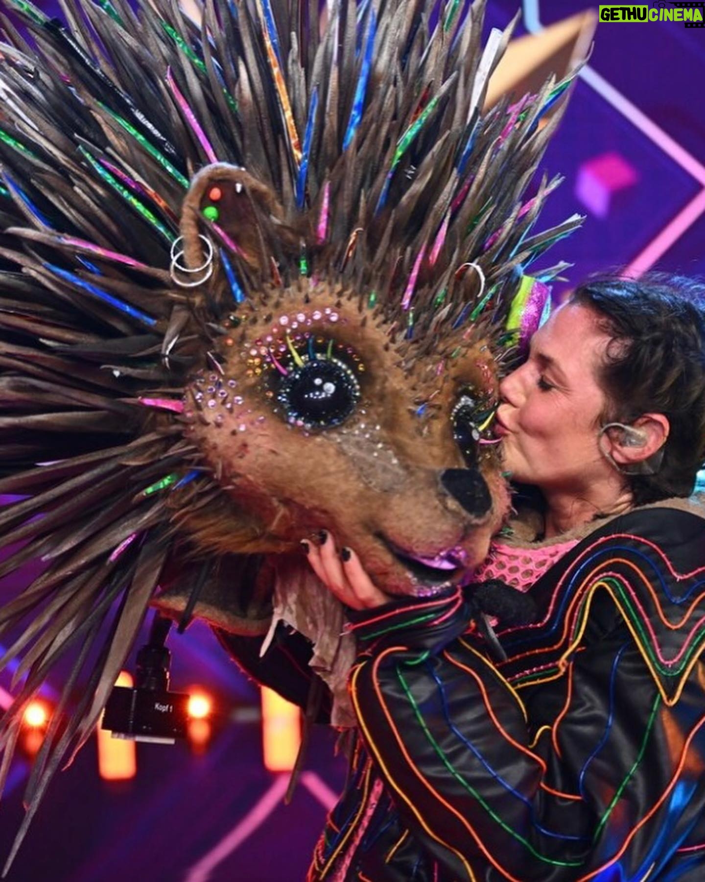 Felicitas Woll - 6.2K Likes - Mein bester Freund🦔 @masked.singer.germany @prosieben Foto: ProSieben/Willi Weber @alexandra_brandner_costume 🦔❤️🙌🏻 #igelotastisch #hugfromhedgehog #maskedsinger #finale