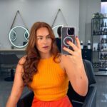 Felicity Palmateer Instagram – Red refresh 🌶️🍒🍓 @izaclarkehairandbeauty #blonderored #copperhair #cowgirlcopper #redhair