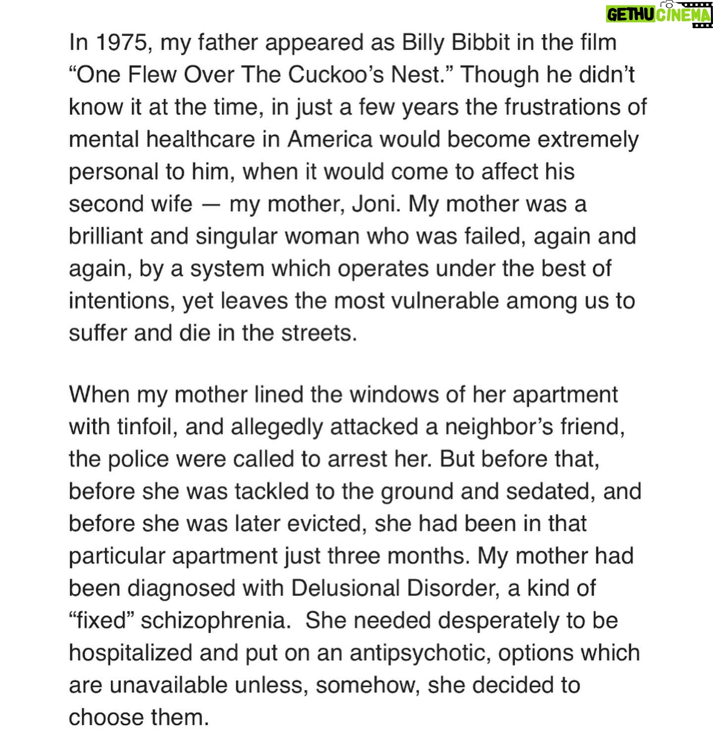 Fiona Dourif - 8.5K Likes - I wrote an essay about losing my mom to mental illness and homelessness. It’s time for change. Please consider Michael Shellenberger for governor.
Thank you to the @ocregister and the 10 other SOCAL newspapers that ran it today. Link in bio.