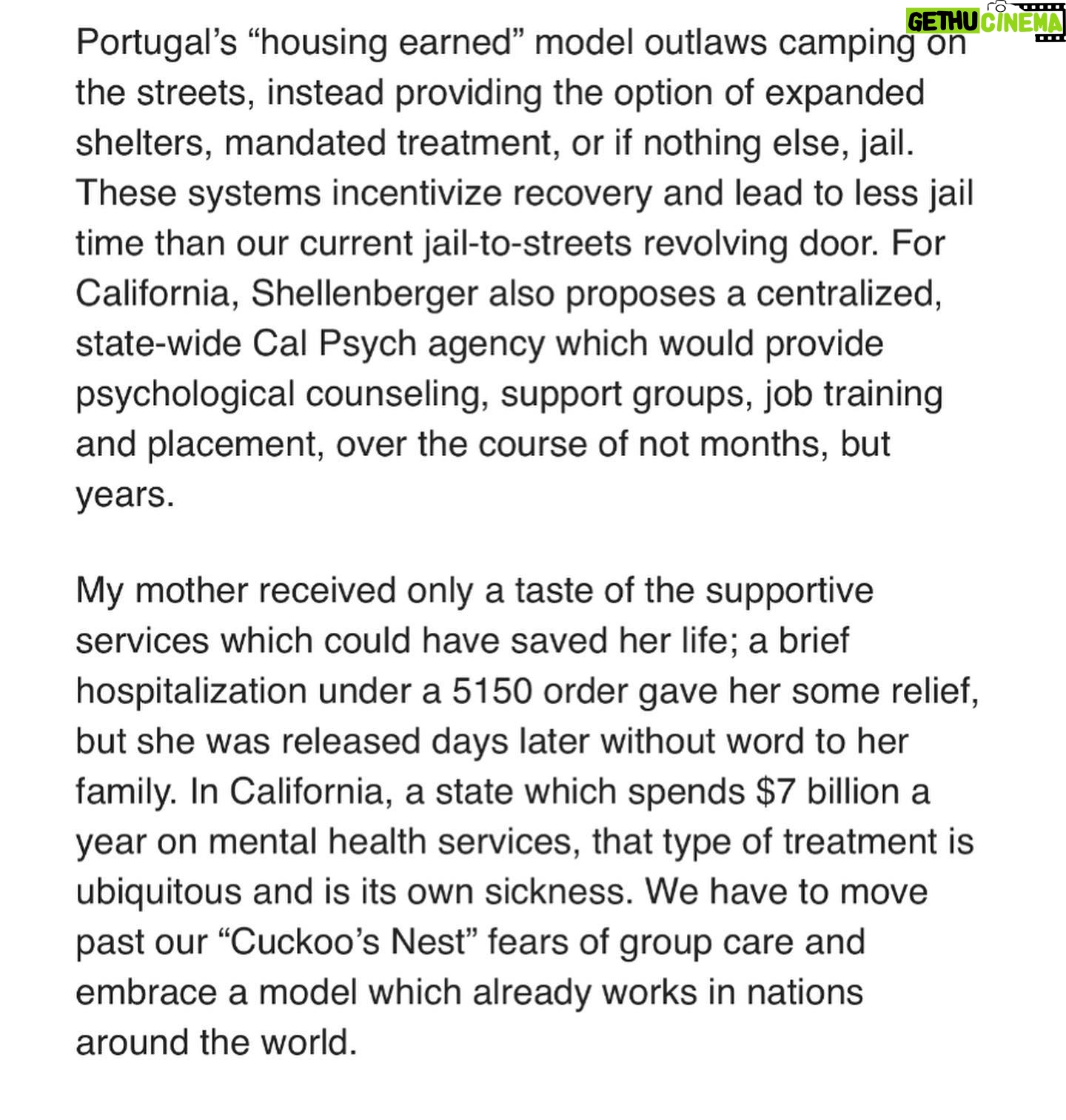 Fiona Dourif - 8.5K Likes - I wrote an essay about losing my mom to mental illness and homelessness. It’s time for change. Please consider Michael Shellenberger for governor.
Thank you to the @ocregister and the 10 other SOCAL newspapers that ran it today. Link in bio.