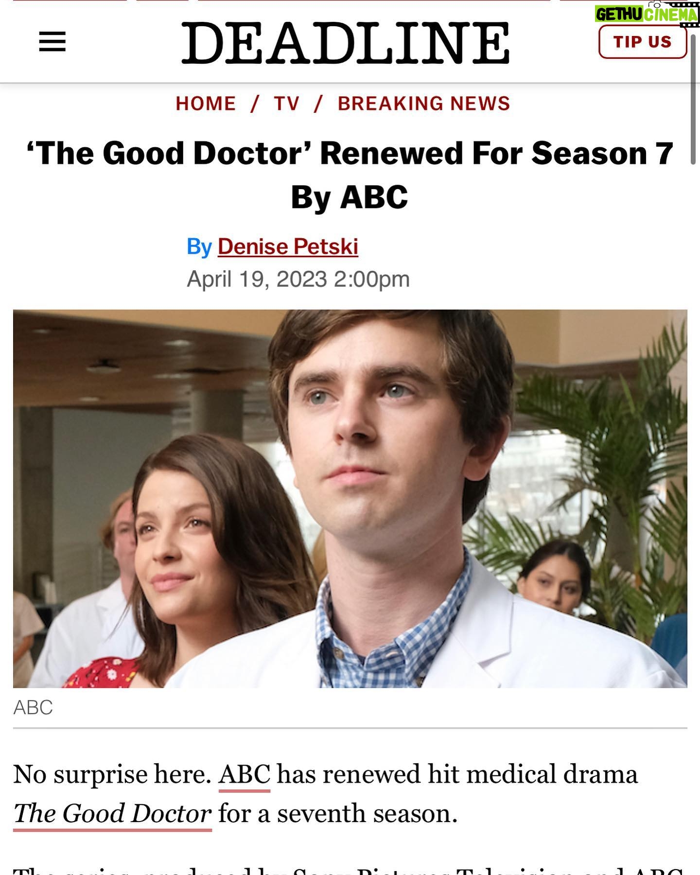 Fiona Gubelmann - 24.7K Likes - Congratulations to everyone!! So excited for another season with our amazing @thegooddoctorabc family!!! @deadline #season7 #thegooddoctor