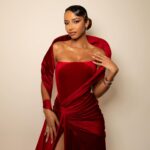 Flora Coquerel Instagram – I got my red dress on tonight
Dancin’ in the dark, in the pale moonlight ✨

Photo @chloehautierpro 
Dress @sadekmajed 
Jewellery @akillisparis 
Stylist @stylist.pavlova 
Hair @lorealparis @clotildehairstylist 
Mua @odilejimenezmua