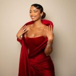 Flora Coquerel Instagram - I got my red dress on tonight Dancin’ in the dark, in the pale moonlight ✨ Photo @chloehautierpro Dress @sadekmajed Jewellery @akillisparis Stylist @stylist.pavlova Hair @lorealparis @clotildehairstylist Mua @odilejimenezmua