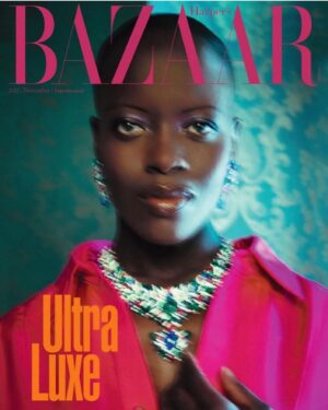 Florence Kasumba Instagram - @harpersbazaargermany #novemberissue Photo @sofiaandmauro  #makeup @sofirub Styled by @kaimargrander in @maisonvalentino and @cartier #hautejoaillerie #florencekasumba