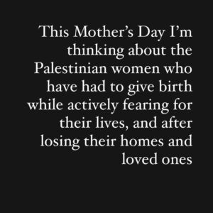 Francesca Fiorentini Instagram - Motherhood is so wildly challenging, your brain and body are rewired to become protector, warrior, nourish from your own loins-er. This is my second Mother’s Day and I am thinking of all the mamas around the world, especially those doing all of this under the harshest conditions… under a g3n0cide. 💔💐🌷🍉
—
Second slide and beyond via @femislay