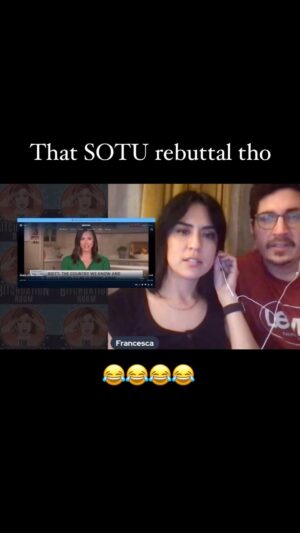 Francesca Fiorentini Instagram - The daughter of two small business owners?!! Go to Franifio on YT for full live reacts to SOTU and the rebuttal with @mattliebjokes. Link in bio.