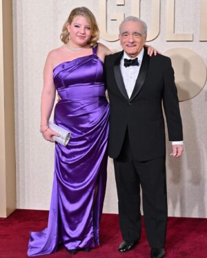 Francesca Scorsese Instagram - Golden Globes 2024 💜 

CONGRATULATIONS @lilygladstone 🎉

Glam: @joannegair & @johnfrancisbeauty

Styled by: @mbkii 
@ladivine_bycd @valentinarangoni @yessayan @jimmychoo 

📸: @gettyentertainment & Axelle Woussen BAUER-GRIFFIN & @galafr 
& Kevin Mazur