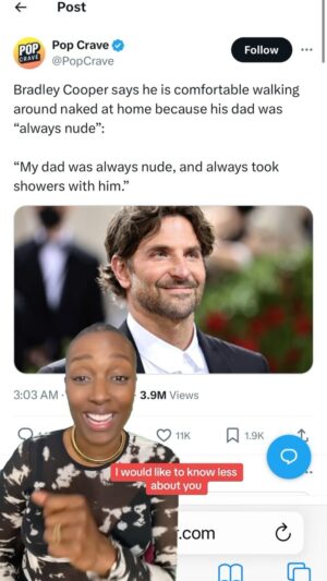 Franchesca Ramsey Instagram - I would like to know less about Bradley Cooper.