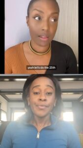 Franchesca Ramsey Instagram - When you forget to mute the #zoom during your one on one with @corporate_erin 🫠 cc: @lisabevolving