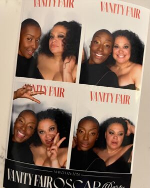 Franchesca Ramsey Instagram - my girl @michellebuteau hosted the #VFOscars red carpet Sunday night & I was lucky enough to be her date 👯‍♀️ real talk, my imposter syndrome was lighting me UP at this party, but thankfully I have amazing friends that remind me I’m exactly where I’m supposed to be ✨