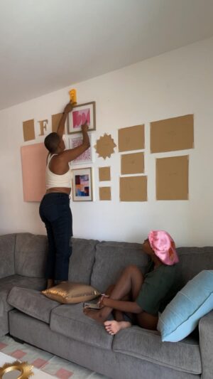 Franchesca Ramsey Instagram - This weekend I helped TikTok superstar @fannita transform her apartment into her very own pink paradise! Here’s a step by step guide for how I created a #gallerywall for her living room. Wanna create a gallery wall of your own? Hit the link in my bio & check my storefront for my wall #art essentials! #apartmenttherapy #diyhomedecor 
-
special thanks to @burr_iam for connecting Fannita & I for this collaboration!
