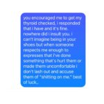 Franchesca Ramsey Instagram – RE: the weekly messages about my thyroid/neck *swipe* for a story in 3 acts. Fortunately my excellent WGA health insurance has covered the myriad of tests over the past 4 years that continue to tell me my thyroid is fine. Despite that, I’ve becoming increasingly self conscious about my neck, largely in part to constant messages like this. I’ve gotten acupuncture, changed by diet, visited a plastic surgeon, seen wholistic doctors, cut out food groups, changed my wardrobe and accessories and even the placement of my video captions all in pursuit of “fixing” something that NEVER bothered me until random folks online started commenting on my body. Social media has changed my life in more ways than I can measure, but it has also given folks a false sense of familiarity with myself and others that too often ventures into disrespectful. Despite one’s best intentions, unsolicited comments about someone’s body (especially a STRANGER) can be hurtful. And saying so isn’t unreasonable or “shitting on” anyone. Lastly, I am never going to apologize for being honest about my feelings or setting/enforcing boundaries with ANYONE. I truly hope continuing to say this loudly and emphatically gives others permission to do the same. Thanks.