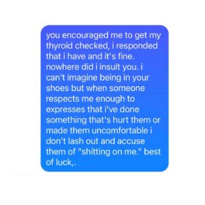 Franchesca Ramsey Instagram - RE: the weekly messages about my thyroid/neck *swipe* for a story in 3 acts. Fortunately my excellent WGA health insurance has covered the myriad of tests over the past 4 years that continue to tell me my thyroid is fine. Despite that, I’ve becoming increasingly self conscious about my neck, largely in part to constant messages like this. I’ve gotten acupuncture, changed by diet, visited a plastic surgeon, seen wholistic doctors, cut out food groups, changed my wardrobe and accessories and even the placement of my video captions all in pursuit of “fixing” something that NEVER bothered me until random folks online started commenting on my body. Social media has changed my life in more ways than I can measure, but it has also given folks a false sense of familiarity with myself and others that too often ventures into disrespectful. Despite one’s best intentions, unsolicited comments about someone’s body (especially a STRANGER) can be hurtful. And saying so isn’t unreasonable or “shitting on” anyone. Lastly, I am never going to apologize for being honest about my feelings or setting/enforcing boundaries with ANYONE. I truly hope continuing to say this loudly and emphatically gives others permission to do the same. Thanks.