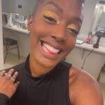 Franchesca Ramsey Instagram - My #VanityFairOscarParty lewk was peak #budgetbouge we tightening the purse strings a bit, which means doing my own makeup & shopping my own closet but still lookin cute okeeee 💅🏾 *swipe* for my inspo & the full fit ✨ - eyes: @danessa_myricks @danessamyricksbeauty colorfix foils: nightcap gilded lip: @danessa_myricks groundwork defining neutrals palette @mentedcosmetics brand nude dress: @cinqasept found on @ebay bag: @jw_anderson purchased 2nd hand on @therealreal bawdy: @slayathletic 💪🏾
