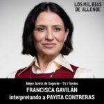 Francisca Gavilán Instagram - Que emoción, esto es gracias a todo un equipo inmenso que hubo detrás. Un arduo y bello trabajo. Lo hicimos entre todxs! Contar parte de nuestra historia para recordar. Gracias a cada una y uno de mis compañerxs!! Y a cada ayuda para construir a esta valiente y consecuente mujer Miria Contreras Bell. Gracias por la nominación. #Payita ❤️🙌🏼 #losmildíasdeallende @somoschileactores @premioscaleuche #Repost @paroxproductora ・・・ 🌟 Estamos orgullosxs de compartir con ustedes que nuestrxs talentosxs actores y actrices de “Los mil días de Allende” han sido nominadxs en los premios Caleuche! 🏆✨ Queremos agradecer a todxs nuestros seguidores y amigxs que han seguido de cerca las series de Parox y han apoyado el talento que hay detrás de cada producción! 🙌💖 ¡Pero eso no es todo! Ahora, es el momento de que ustedes voten por sus actores y actrices favoritos en la página web de los premios Caleuche. ¡Cada voto cuenta! 🗳️🌐 🌟 Nominados al Mejor Actor de Soporte en Serie de TV: 1. Tito Bustamante como Eduardo Frei 2. Marcial Tagle como Patricio Aylwin 3. Iván Álvarez de Araya como “Perro Olivares” 🌟 Nominadas a la Mejor Actriz de Soporte en Serie de TV: 1. Susana Hidalgo como Tati Allende 2. Francisca Gavilán como Payita Cada uno de ellos ha entregado actuaciones excepcionales, y esta nominación es un merecido reconocimiento a su dedicación y talento. 🎭👏 Gracias nuevamente a todes por ser parte de esta increíble travesía. ¡Sigamos apoyándonos mutuamente y celebrando el arte que nos une! 🎉🎬 #PremiosCaleuche2024 #LosMilDíasdeAllende #ParoxSeries