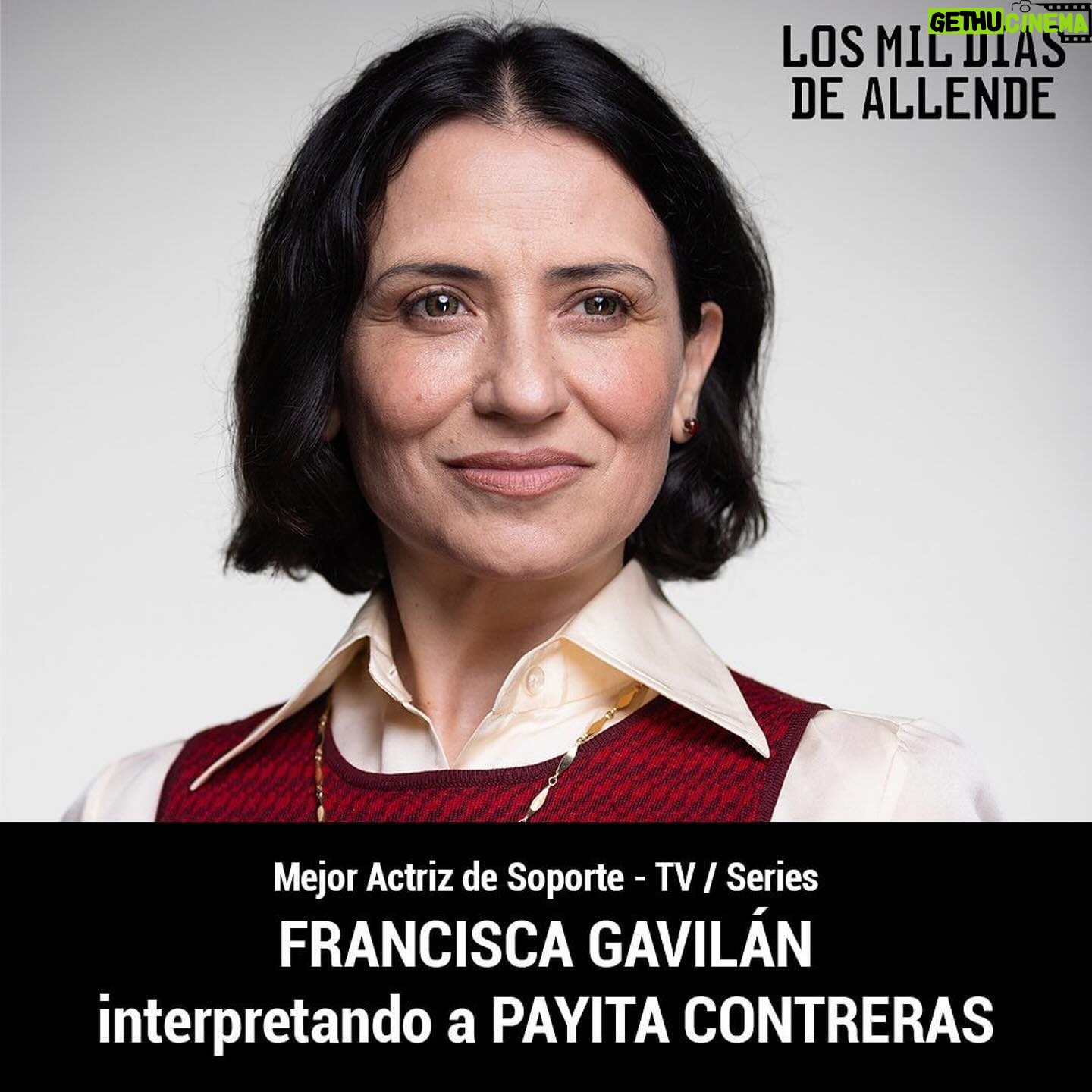 Francisca Gavilán Instagram - Que emoción, esto es gracias a todo un equipo inmenso que hubo detrás. Un arduo y bello trabajo. Lo hicimos entre todxs! Contar parte de nuestra historia para recordar. Gracias a cada una y uno de mis compañerxs!! Y a cada ayuda para construir a esta valiente y consecuente mujer Miria Contreras Bell. Gracias por la nominación. #Payita ❤️🙌🏼 #losmildíasdeallende @somoschileactores @premioscaleuche #Repost @paroxproductora ・・・ 🌟 Estamos orgullosxs de compartir con ustedes que nuestrxs talentosxs actores y actrices de “Los mil días de Allende” han sido nominadxs en los premios Caleuche! 🏆✨ Queremos agradecer a todxs nuestros seguidores y amigxs que han seguido de cerca las series de Parox y han apoyado el talento que hay detrás de cada producción! 🙌💖 ¡Pero eso no es todo! Ahora, es el momento de que ustedes voten por sus actores y actrices favoritos en la página web de los premios Caleuche. ¡Cada voto cuenta! 🗳️🌐 🌟 Nominados al Mejor Actor de Soporte en Serie de TV: 1. Tito Bustamante como Eduardo Frei 2. Marcial Tagle como Patricio Aylwin 3. Iván Álvarez de Araya como “Perro Olivares” 🌟 Nominadas a la Mejor Actriz de Soporte en Serie de TV: 1. Susana Hidalgo como Tati Allende 2. Francisca Gavilán como Payita Cada uno de ellos ha entregado actuaciones excepcionales, y esta nominación es un merecido reconocimiento a su dedicación y talento. 🎭👏 Gracias nuevamente a todes por ser parte de esta increíble travesía. ¡Sigamos apoyándonos mutuamente y celebrando el arte que nos une! 🎉🎬 #PremiosCaleuche2024 #LosMilDíasdeAllende #ParoxSeries