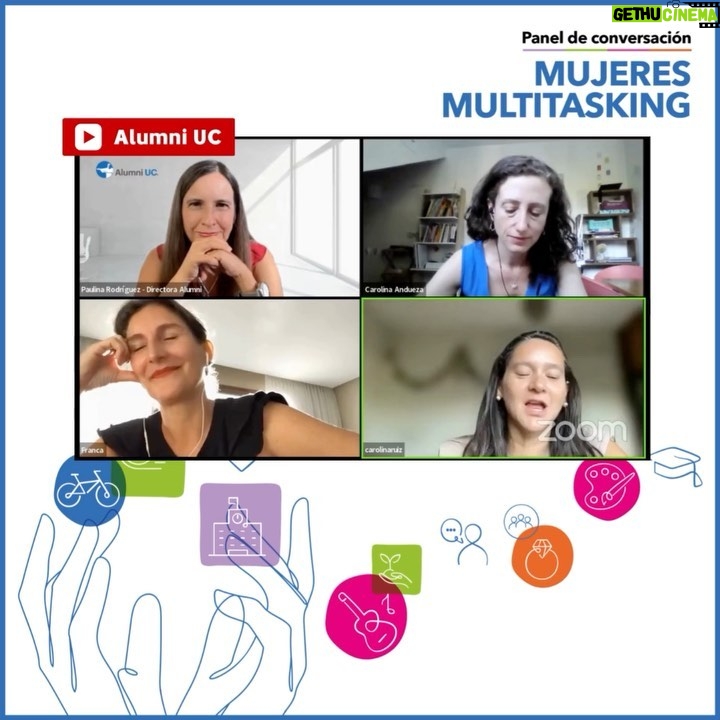 Francisca Imboden Instagram - 🤔 ¿Te consideras una persona multitasking? Te compartimos el video de la charla que tuvimos con tres de nuestras #AlumniUC sobre esta temática🙌 ✨Un interesante y enriquecedor encuentro moderado por nuestra directora de #AlumniUC, Paulina Rodriguez. Participantes: Francisca Imboden (@francaimboden), alumni de la @escueladeteatrouc; Carolina Ruiz Balart, alumni de la @facultadmedicinauc; y Carolina Andueza, alumni de la @escueladepsicologiauc . Véanlo en el Youtube de #AlumniUC, a través del link que está en nuestro perfil ☝🏽☝🏽☝🏽 @ucatolicaoficial